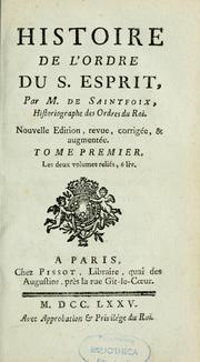 Cover of: Histoire de l'ordre du S. Esprit