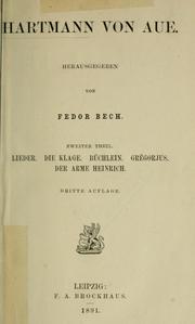 Cover of: Hartmann von Aue. by Hartmann von Aue