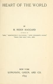 Cover of: Heart of the world by H. Rider Haggard