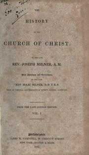 Cover of: The history of the church of Christ