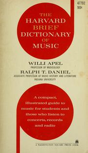 Cover of: The Harvard brief dictionary of music