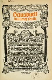 Cover of: Hausbuch deutscher Lyrik by Ferdinand Avenarius