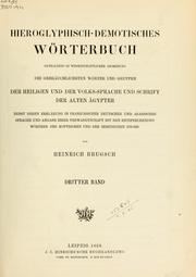 Cover of: Hieroglyphisch-demotisches wörterbuch by Heinrich Karl Brugsch