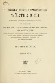 Cover of: Hieroglyphisch-demotisches wörterbuch by Heinrich Karl Brugsch