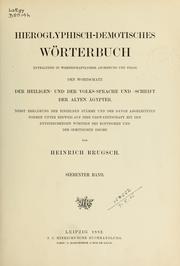 Cover of: Hieroglyphisch-demotisches wörterbuch by Heinrich Karl Brugsch