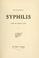 Cover of: Hieronymus Fracastor's Syphillis