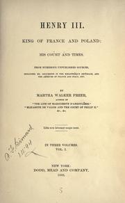 Cover of: Henry III, King of France and Poland