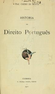 Cover of: Historia do direito português