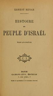Cover of: Histoire du peuple d'Israël. by Ernest Renan