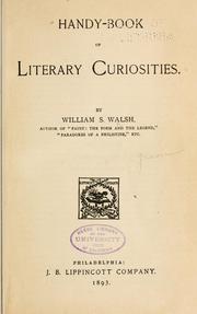 Cover of: Handy-book of literary curiosities. by William Shepard Walsh