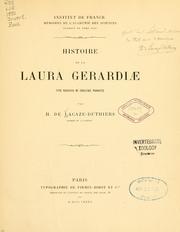 Cover of: Histoire de la laura gerardiae: type nouveau de crustace parasite