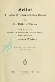 Cover of: Hellas by Wilhelm Wägner