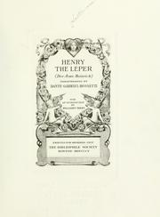 Cover of: Henry the leper: (Der arme Heinrich)