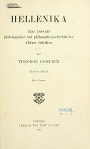 Cover of: Hellenika by Theodor Gomperz
