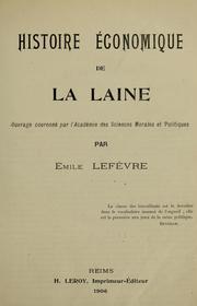 Cover of: Histoire économique de la laine.