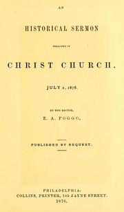 Cover of: historical sermon preached in Christ Church: July 2, 1876