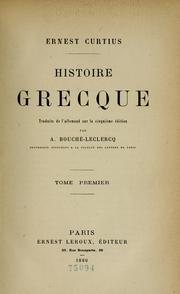 Cover of: Histoire grecque by Ernst Curtius