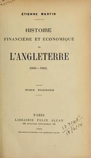 Cover of: Histoire financière et économique de l'Angleterre, (1066-1902)