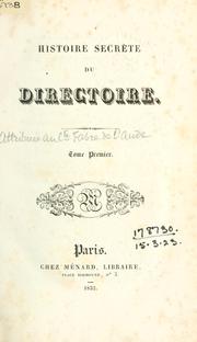 Cover of: Histoire secrète du Directoire. by 