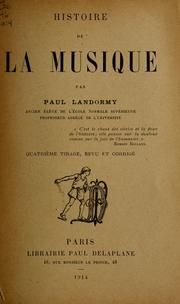Cover of: Histoire de la musique by Paul Landormy