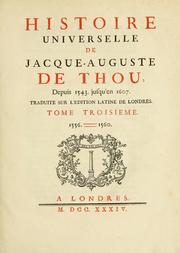 Cover of: Histoire universelle, de Jacques Auguste de Thou