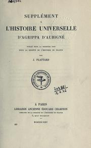 Cover of: Histoire universelle by Agrippa d' Aubigné