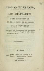 Cover of: Herman et Verner, ou, Les militaires: fait historique en trois actes et en prose