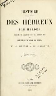 Cover of: Histoire de la poesie des Hébreux