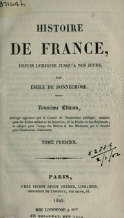 Cover of: Histoire de France: depuis l'origine jusqu'à nos jours.