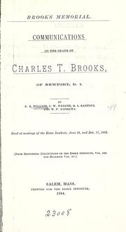 Cover of: Brooks memorial by Edmund Burke Willson