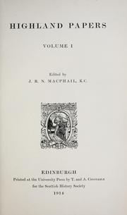 Cover of: Highland papers by edited by J.R.N. MacPhail.