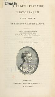 Cover of: Historiarum liber primus by Titus Livius
