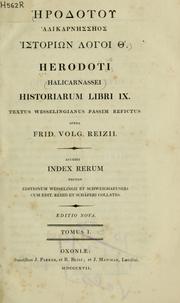 Cover of: Historiarum libri IX: textus Wesselingianus passim refictus