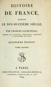 Cover of: Histoire de France by Charles Lacretelle