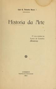 Cover of: Historia da arte: o seu ensino no Lyceu de Coimbra.