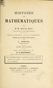 Cover of: Histoire des mathématiques.: Traduit sur la 3. éd. anglaise par L. Freund.