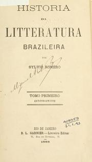 Cover of: Historia da litteratura brazileira.