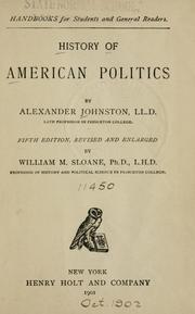 Cover of: History of American politics by Johnston, Alexander