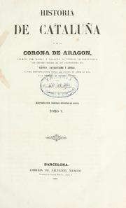 Cover of: Historia de Cataluña y de la Corona de Aragón