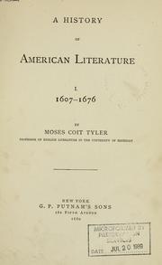 Cover of: A history of American literature by Tyler, Moses Coit