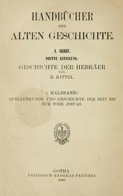 Cover of: Geschichte der Hebräer by Kittel, Rudolf