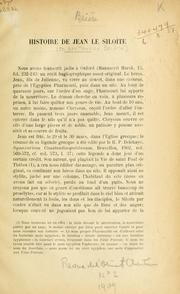 Cover of: Histoire de Jean le Siloïte