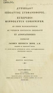 Cover of: Hippolytus Coronifer by Euripides