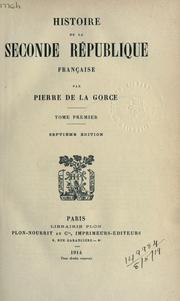 Cover of: Histoire de la seconde République française.