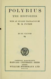 Cover of: The histories, with an English translation by W.R. Paton | Polybius