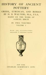 History of ancient pottery by Henry Beauchamp Walters