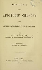 Cover of: History of the Apostolic Church: With a General Introduction to Church History