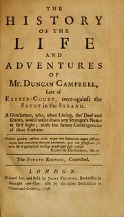 Cover of: The history of the life and adventures of Mr. Duncan Campbell. by Daniel Defoe