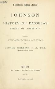 Cover of: History of Rasselas, Prince of Abyssinia. by Samuel Johnson