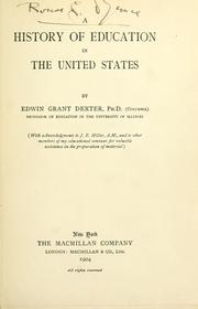 Cover of: A history of education in the United States | Edwin Grant Dexter